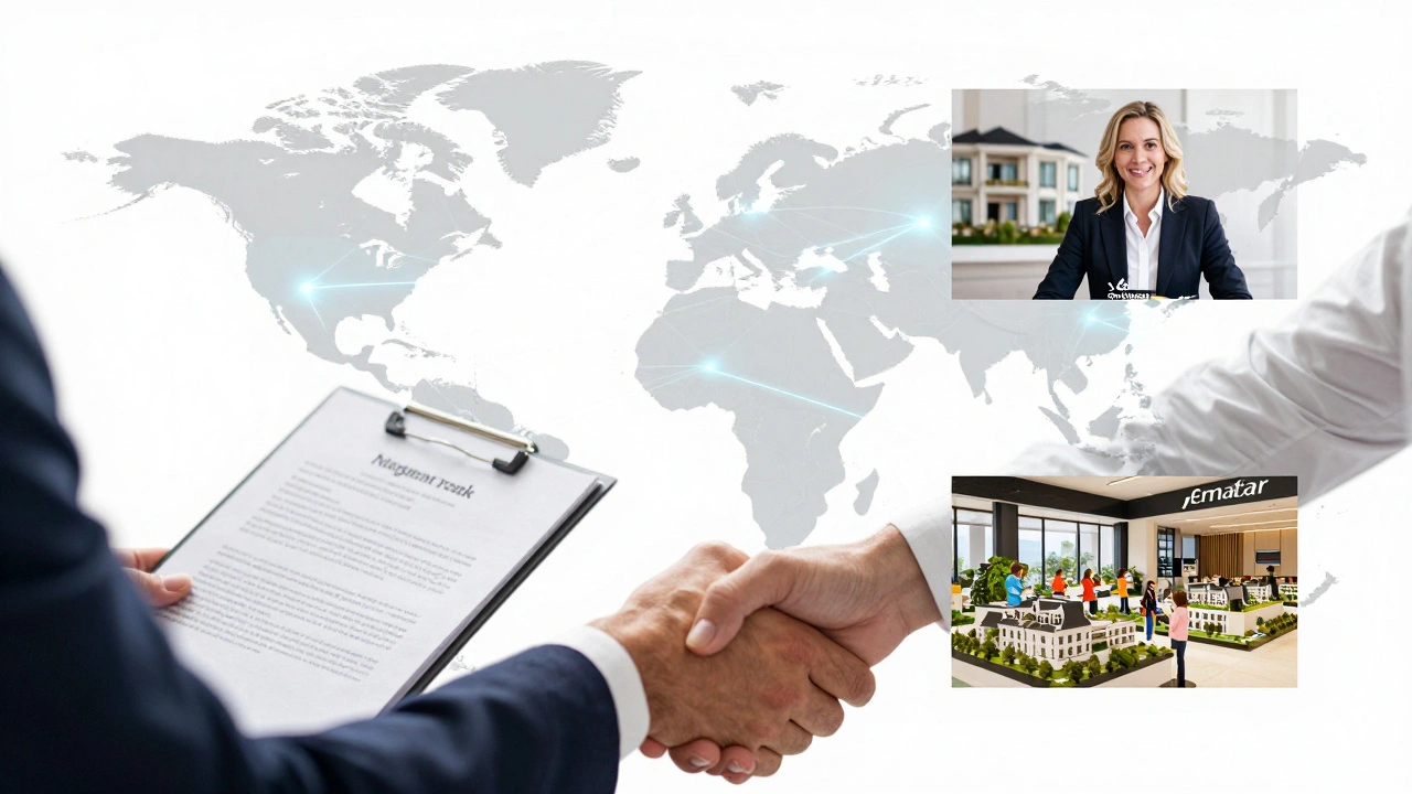 Global network of investors interacting with Dubai's top three brokerages through signings, video calls, and model tours.